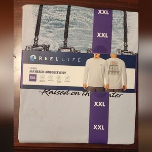 NWT Reel Life Jax Beach long sleeve UV shirt in Glacier Gray - XXL